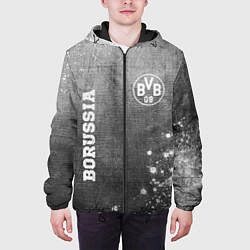 Куртка с капюшоном мужская Borussia - grey gradient вертикально, цвет: 3D-черный — фото 2