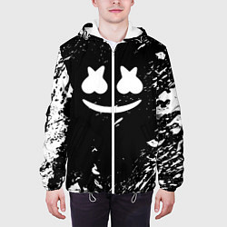 Куртка с капюшоном мужская Marshmello брызги красок, цвет: 3D-белый — фото 2