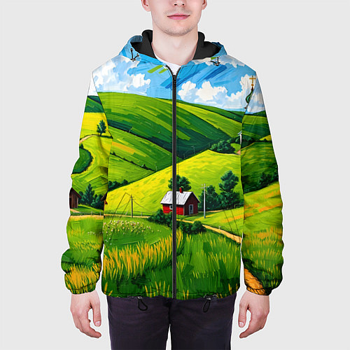 Мужская куртка Русская деревенька / 3D-Черный – фото 3