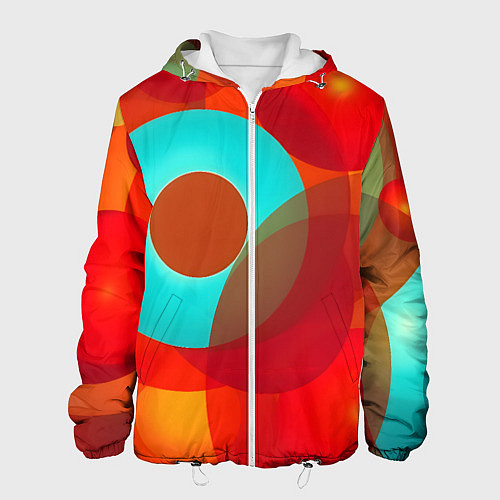 Мужская куртка Оптическая абстракция с кругами / 3D-Белый – фото 1