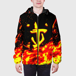 Куртка с капюшоном мужская Doom огненное лого, цвет: 3D-черный — фото 2