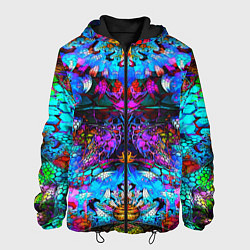 Куртка с капюшоном мужская Абстракция стекло узор, цвет: 3D-черный