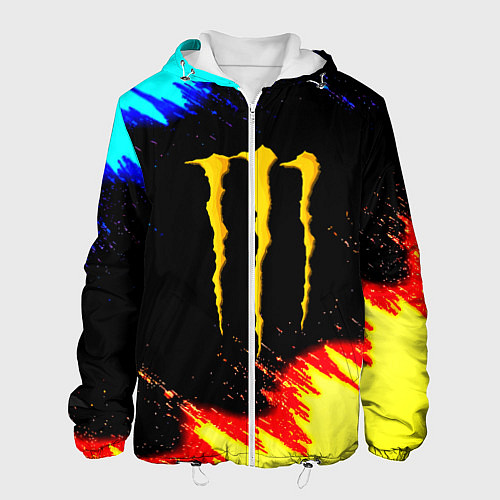 Мужская куртка Monster energy огненные краски / 3D-Белый – фото 1