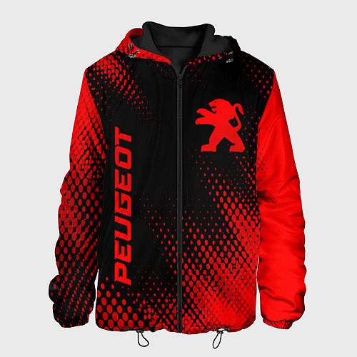 Мужская куртка Peugeot - red gradient вертикально / 3D-Черный – фото 1