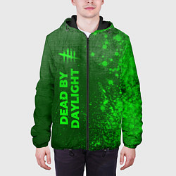 Куртка с капюшоном мужская Dead by Daylight - green gradient по-вертикали, цвет: 3D-черный — фото 2
