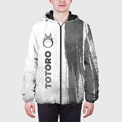 Куртка с капюшоном мужская Totoro - white gradient по-вертикали, цвет: 3D-черный — фото 2