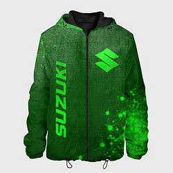 Куртка с капюшоном мужская Suzuki - green gradient вертикально, цвет: 3D-черный