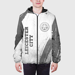 Куртка с капюшоном мужская Leicester City - white gradient вертикально, цвет: 3D-черный — фото 2