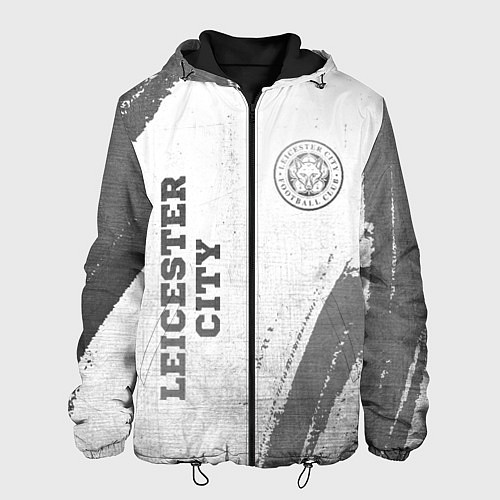 Мужская куртка Leicester City - white gradient вертикально / 3D-Черный – фото 1
