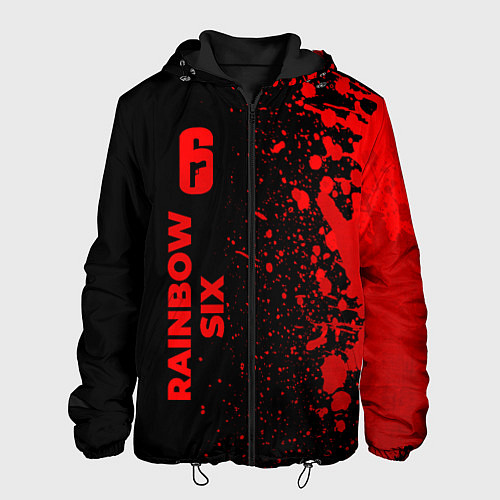 Мужская куртка Rainbow Six - red gradient по-вертикали / 3D-Черный – фото 1