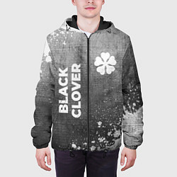 Куртка с капюшоном мужская Black Clover - grey gradient вертикально, цвет: 3D-черный — фото 2