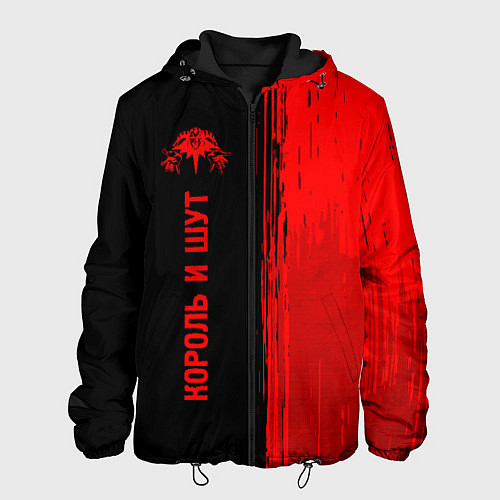 Мужская куртка Король и Шут - red gradient по-вертикали / 3D-Черный – фото 1