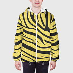 Куртка с капюшоном мужская Светлый тигровый паттерн, цвет: 3D-белый — фото 2