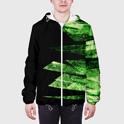 Куртка с капюшоном мужская Color green black, цвет: 3D-белый — фото 2