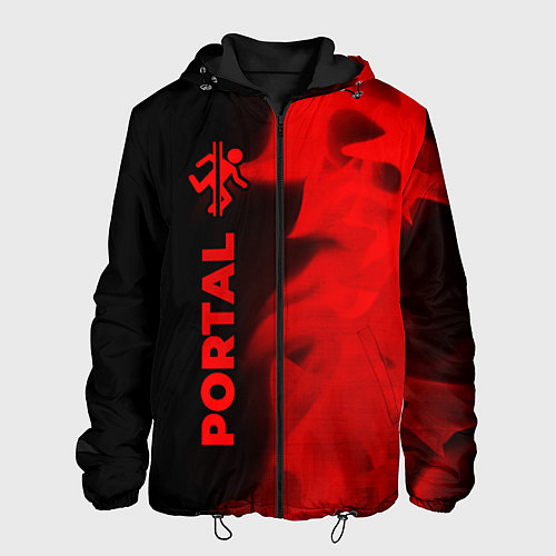 Мужская куртка Portal - red gradient по-вертикали / 3D-Черный – фото 1