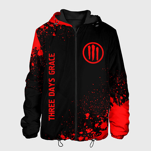 Мужская куртка Three Days Grace - red gradient вертикально / 3D-Черный – фото 1