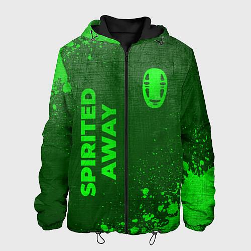Мужская куртка Spirited Away - green gradient вертикально / 3D-Черный – фото 1