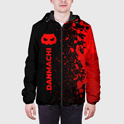 Куртка с капюшоном мужская DanMachi - red gradient по-вертикали, цвет: 3D-черный — фото 2