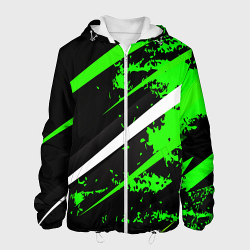 Мужская куртка Color black and green / 3D-Белый – фото 1