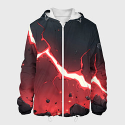 Мужская куртка Красная молния на черной текстуре