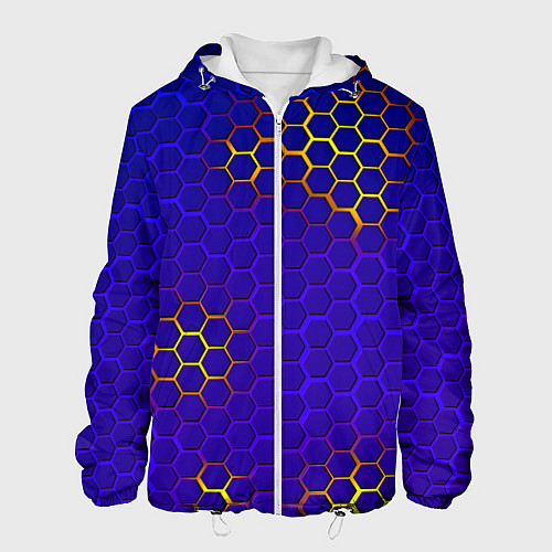 Мужская куртка Неоновые соты броня / 3D-Белый – фото 1
