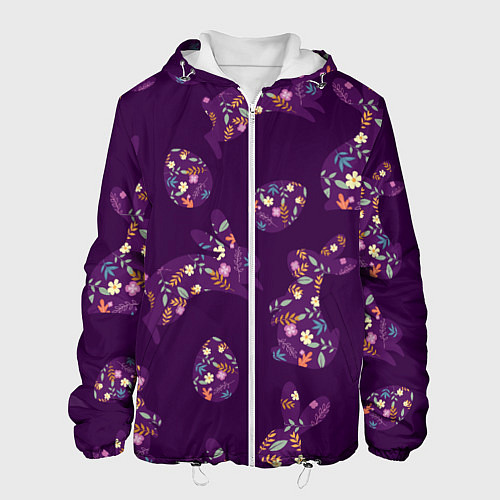 Мужская куртка Кролики и яйца / 3D-Белый – фото 1