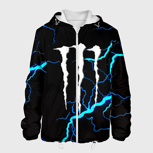 Мужская куртка Monster energy неоновые молнии / 3D-Белый – фото 1