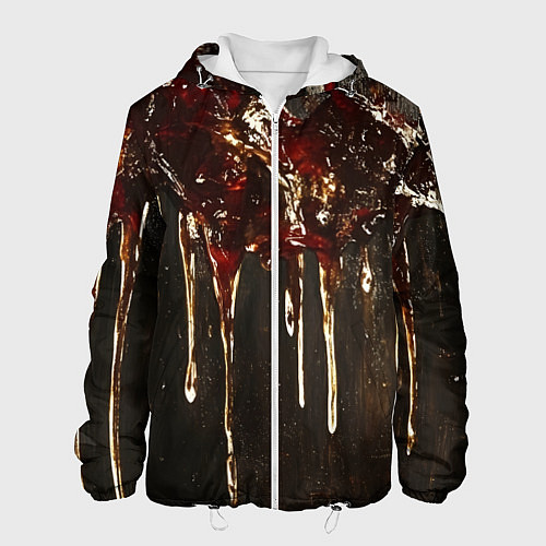 Мужская куртка Стекающий мед - текстура / 3D-Белый – фото 1