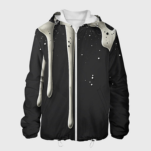 Мужская куртка Белая слизь текстура / 3D-Белый – фото 1