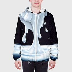Куртка с капюшоном мужская Молочная текстура, цвет: 3D-белый — фото 2