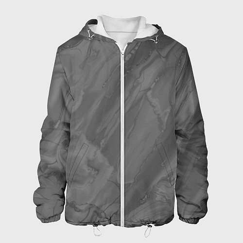 Мужская куртка Серая текстура каменная мрамор / 3D-Белый – фото 1