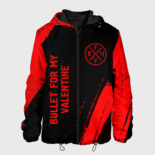 Мужская куртка Bullet For My Valentine - red gradient вертикально / 3D-Черный – фото 1