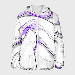 Мужская куртка Черные и фиолетовые линии на белом