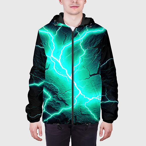 Мужская куртка Color light blue black / 3D-Черный – фото 3