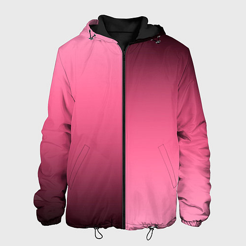 Мужская куртка Розовый с затемнением градиент пополам / 3D-Черный – фото 1