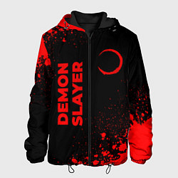 Куртка с капюшоном мужская Demon Slayer - red gradient вертикально, цвет: 3D-черный