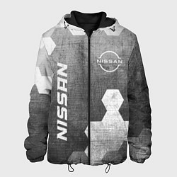 Куртка с капюшоном мужская Nissan - grey gradient вертикально, цвет: 3D-черный