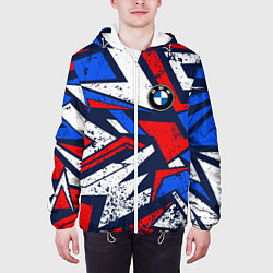Куртка с капюшоном мужская BMW - m colors, цвет: 3D-белый — фото 2