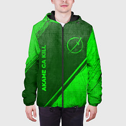 Куртка с капюшоном мужская Akame ga Kill - green gradient вертикально, цвет: 3D-черный — фото 2