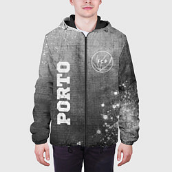 Куртка с капюшоном мужская Porto - grey gradient вертикально, цвет: 3D-черный — фото 2