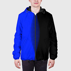 Куртка с капюшоном мужская Чёрно-синий пополам с переходом, цвет: 3D-черный — фото 2