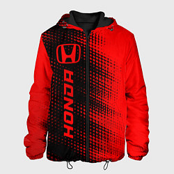 Куртка с капюшоном мужская Honda - red gradient по-вертикали, цвет: 3D-черный