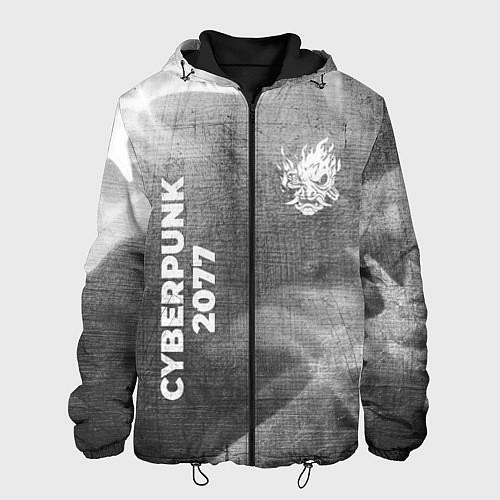 Мужская куртка Cyberpunk 2077 - grey gradient вертикально / 3D-Черный – фото 1