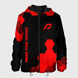 Куртка с капюшоном мужская Need for Speed - red gradient вертикально, цвет: 3D-черный
