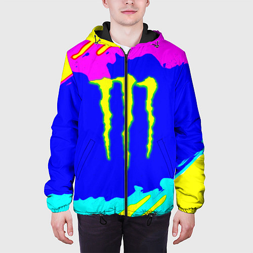 Мужская куртка Monster energy краски цветные / 3D-Черный – фото 3