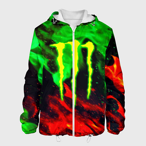 Мужская куртка Monster energy огонь лого / 3D-Белый – фото 1