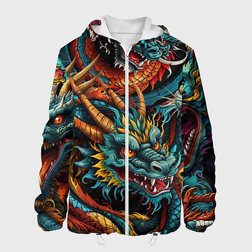Мужская куртка Татуировка дракона ирезуми / 3D-Белый – фото 1