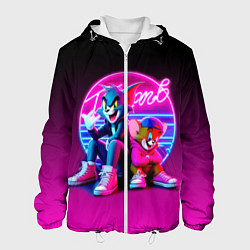 Куртка с капюшоном мужская Tom and Jerry - neon glow fantasy, цвет: 3D-белый