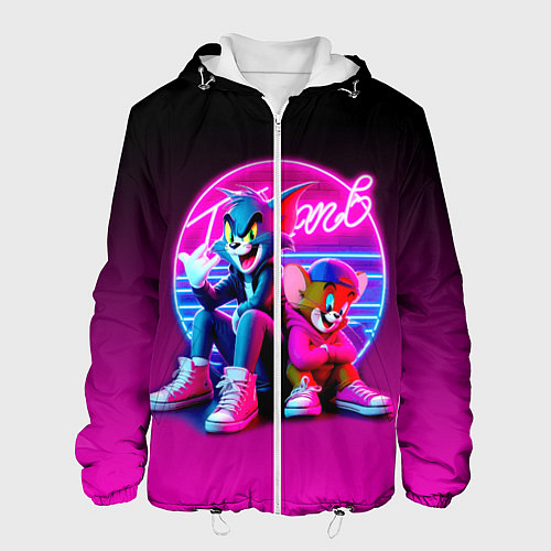 Мужская куртка Tom and Jerry - neon glow fantasy / 3D-Белый – фото 1