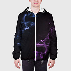 Куртка с капюшоном мужская Color black blue pink, цвет: 3D-белый — фото 2